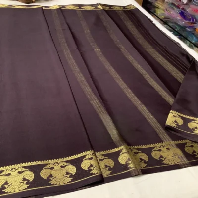 Semi Mysore Silk Saree with Stylish Contrast Color Borders 999rs